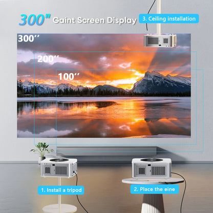 XIWBSY 1000Ansi AutoFocus Projector Bluetooth5.2 Android Projector 4K 8K Decode Video Audio Home Theater Portable Proyector
