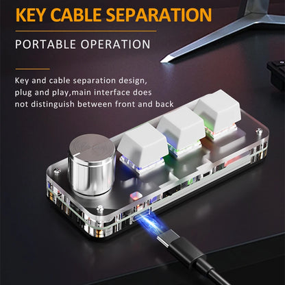 2.4G 3-key Customize Bluetooth Keyboard Macro Knob Copy Paste Shortcut Key E-sports Game Mini Mechanical Hot Plug Mini Keyboard