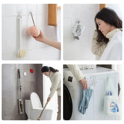 5/100Pcs Self-adhesive Hook Transparent Door Wall Hook Child Heavy Load Rack Kitchen Bathroom Towel Key Rack Sticky Hook