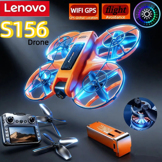 Lenovo S156 Drone GPS 8K Professional 360° Dual Camera Screen FPV Remote Control Brushless Motors Obstacle Avoidance Quadcopter