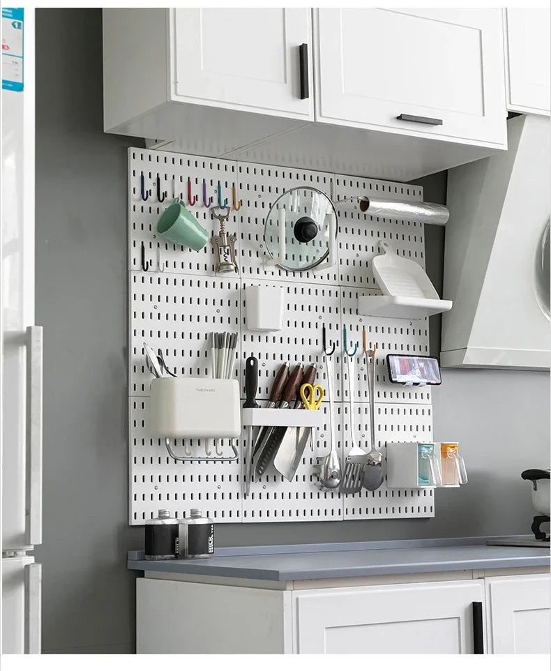 DIY Pegboard Accessories No Punching Kitchen Organization Shelf Storage Box Hooks Wall Organizer Crafts For Garage Room