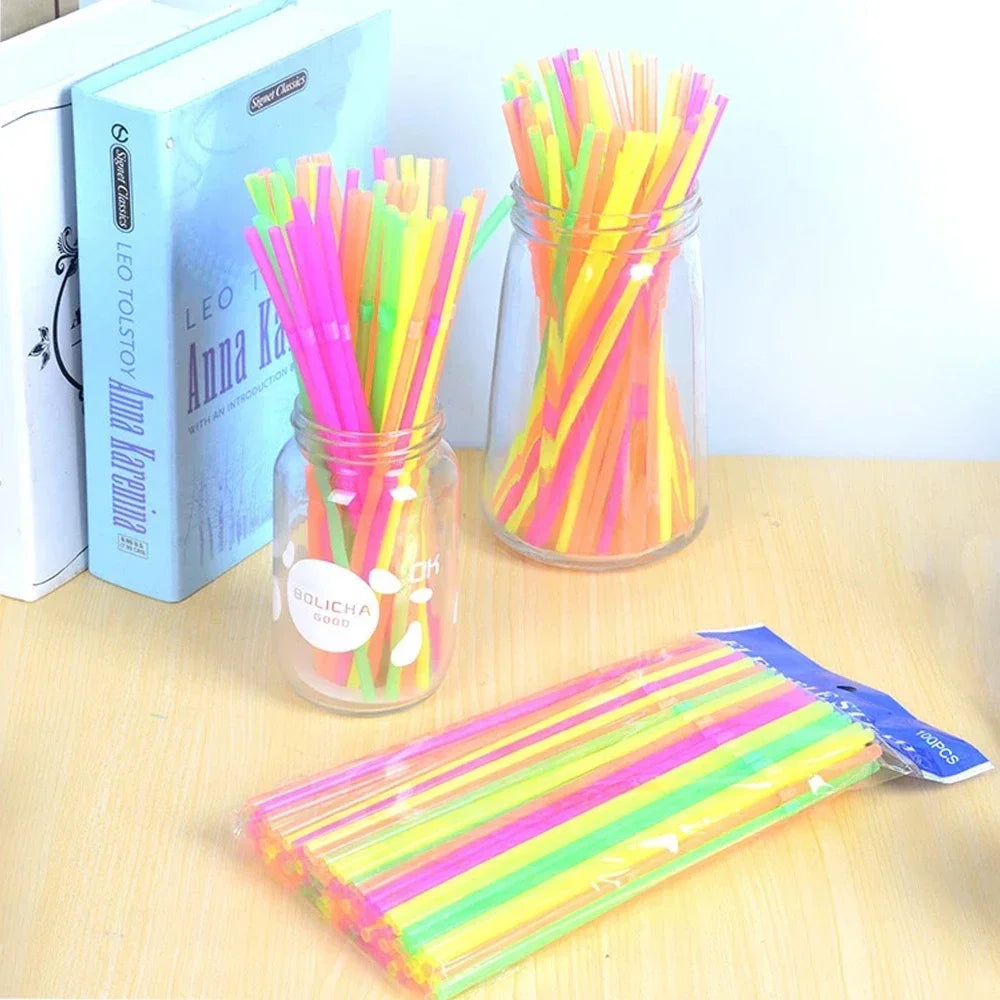50-3000PCS Multicolor Drinking Straws Bar Party plastique Beverage Straw Kunststof Straws Wedding Kitchen Straws Wholesale