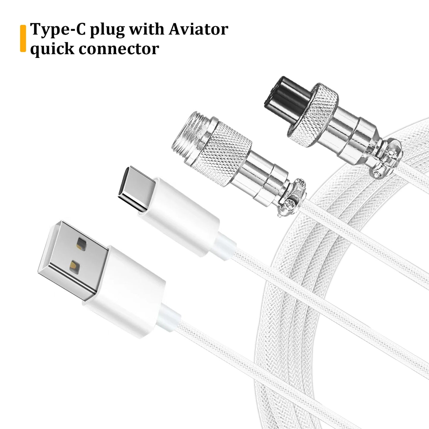 USB Type C Mechanical Keyboard Spring Coiled Cable Hardware Linker Usb Aviation Mechanical Cable Spiral Gaming Usb Keyboard Wire