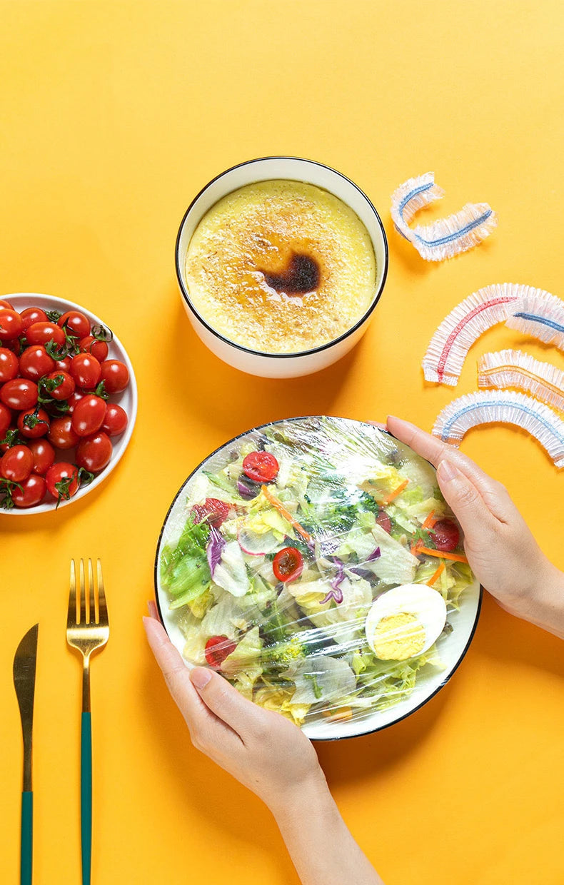 Disposable Plastic Food Cover Bag Reusable Transparent Food Protection Freezing Packaging Cling Film Kitchen Storage Organizer