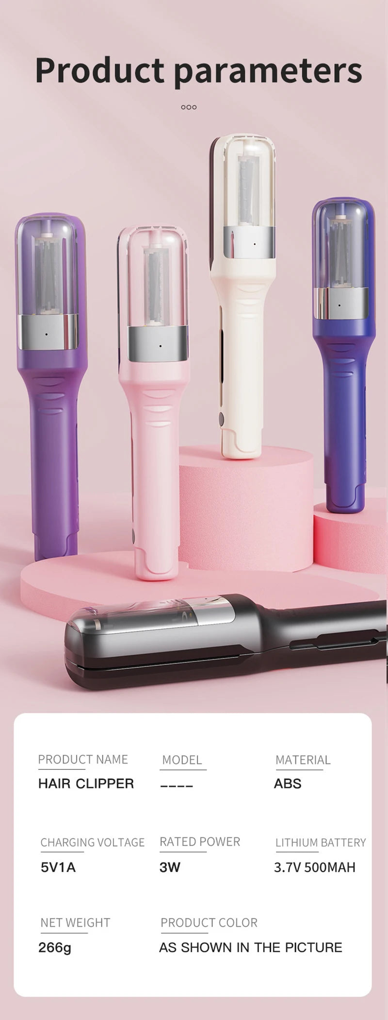 Professional Split End Hair Trimmer Hair Cordless Automatic Hair Damage Cutting Machine Making Hair Smoother Clipper Hair Tool