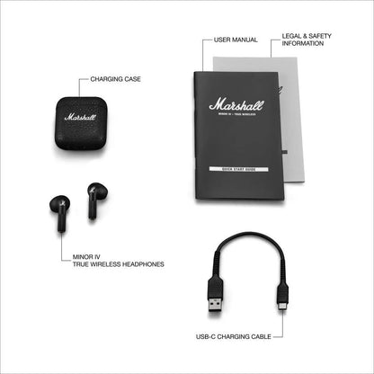 MARSHALL MINOR III Wireless Bluetooth Earbuds HiFi Deep Bass Pop Rock Retro InEar Headphones with Mic Fast Charge Lightweight