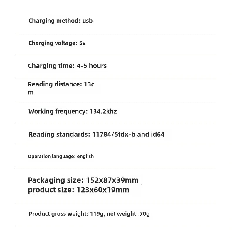Rechargeable 134.2KHz Animal Microchip RFID Reader PT160 Handheld Digital ID Pet Chip Scanner For Pet Dog Cat Management