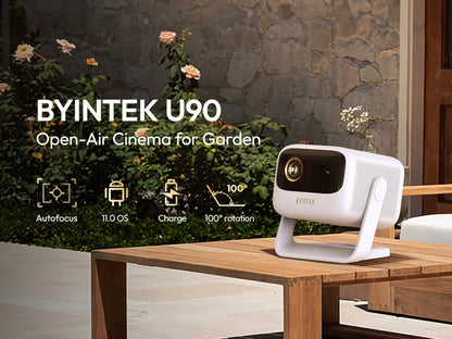 BYINTEK U90 Projector 4K Full HD1080P Cinema Android 11.0 WiFi Mini Portable 1080P Home Theater Video DLP Projector with Battery