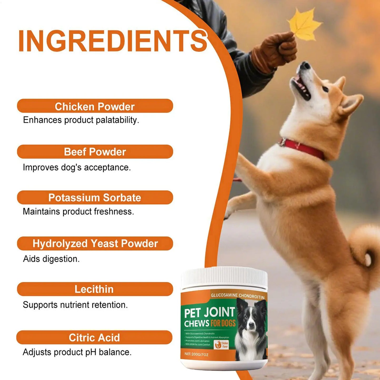 Dog Joint Supplement Chewable Pill Nutrient 100-piece Dog Joint And Hip Supplement For Home Travel Daily Care Digestive