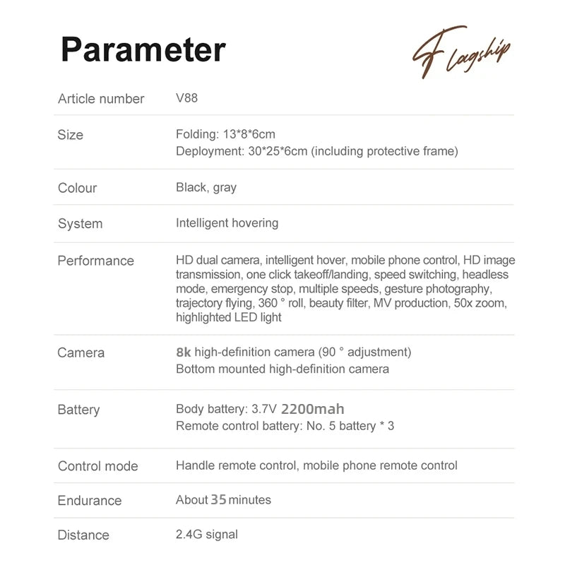 Original V88 Drone 8K Professional Dual Camera GPS Obstacle Avoidance Foldable Quadcopter 10km RC Drone