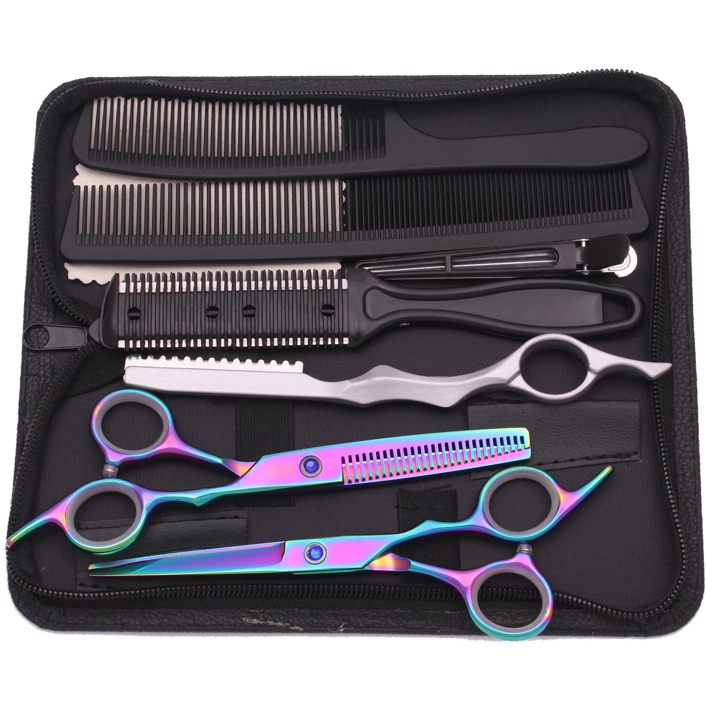 Hairdressing Scissors JP Stainless Black Hair Cutting Scissors Barber Shop Thinning Scissors Set Comb Razor Dropshipping C1001