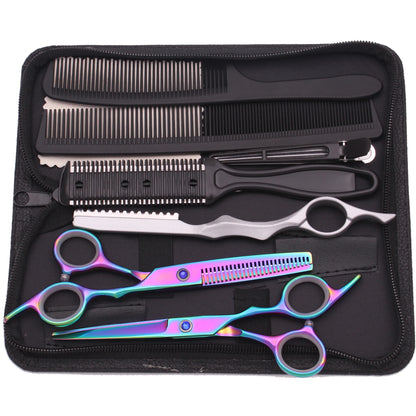 Hairdressing Scissors JP Stainless Black Hair Cutting Scissors Barber Shop Thinning Scissors Set Comb Razor Dropshipping C1001