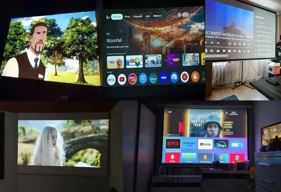 BYINTEK U90 Projector 4K Full HD1080P Cinema Android 11.0 WiFi Mini Portable 1080P Home Theater Video DLP Projector with Battery