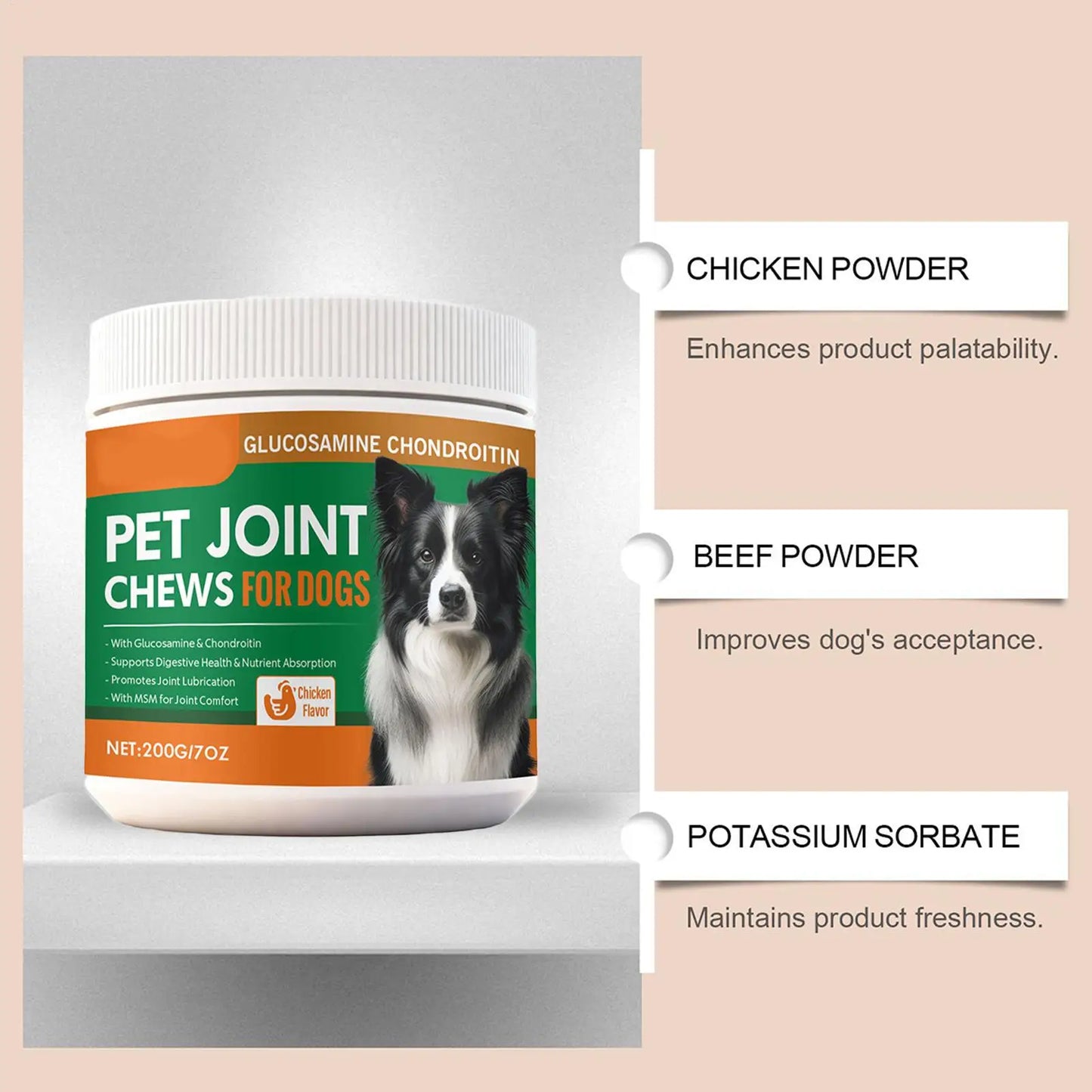 Joint Supplement For Dogs Chewable Pill 100-piece Dog Hip & Joint Care For Home Travel Daily Care Digestive Absorption Pet