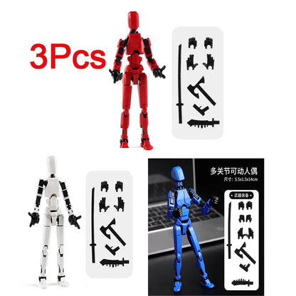 DIY Multi-Jointed Movable Shapeshift Robot Ornaments 3D Printed Mannequin Lucky Character Action Figures Toys for Kids Gift