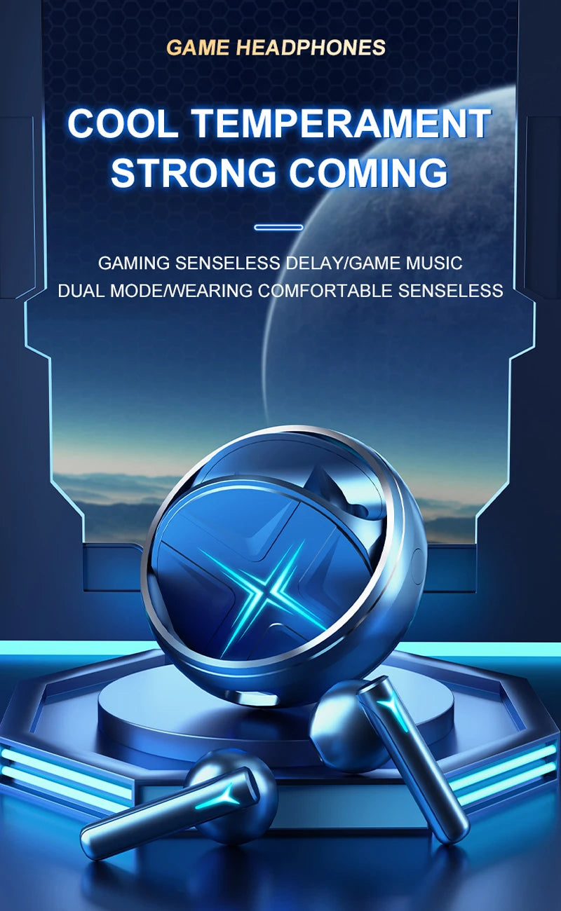 Soleeanre Wireless Headphones Earphone Sports Headset Aluminum Starring Ring Metal Alloy Gaming Earbuds Starburst Light Effect