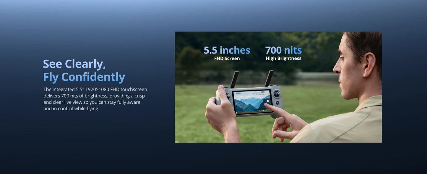 Potensic Original ATOM 2 Drone with PTD 1 Remote Control 5.5inch 1080P Screen Max 10KM 4K Video 8K Photo 2.7K Vertical Shooting