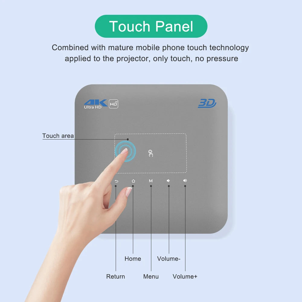 VIVICINE P15 Pro Native 1080P DLP Projector Android 9.0 4K Auto Focus 600ANSI 3D Portable Mini