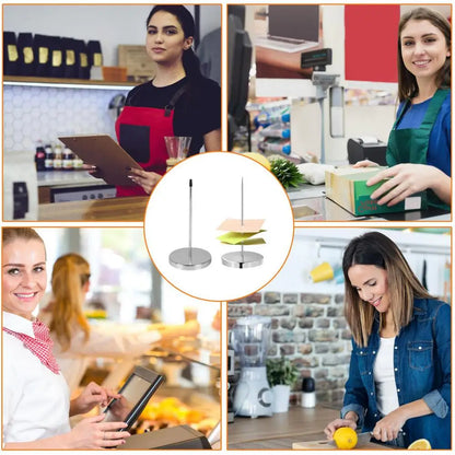 Desk Receipt Holder Ticket Stabber For Restaurant Chrome Check Spindle Holder Bill Fork For Restaurant Office Kitchen