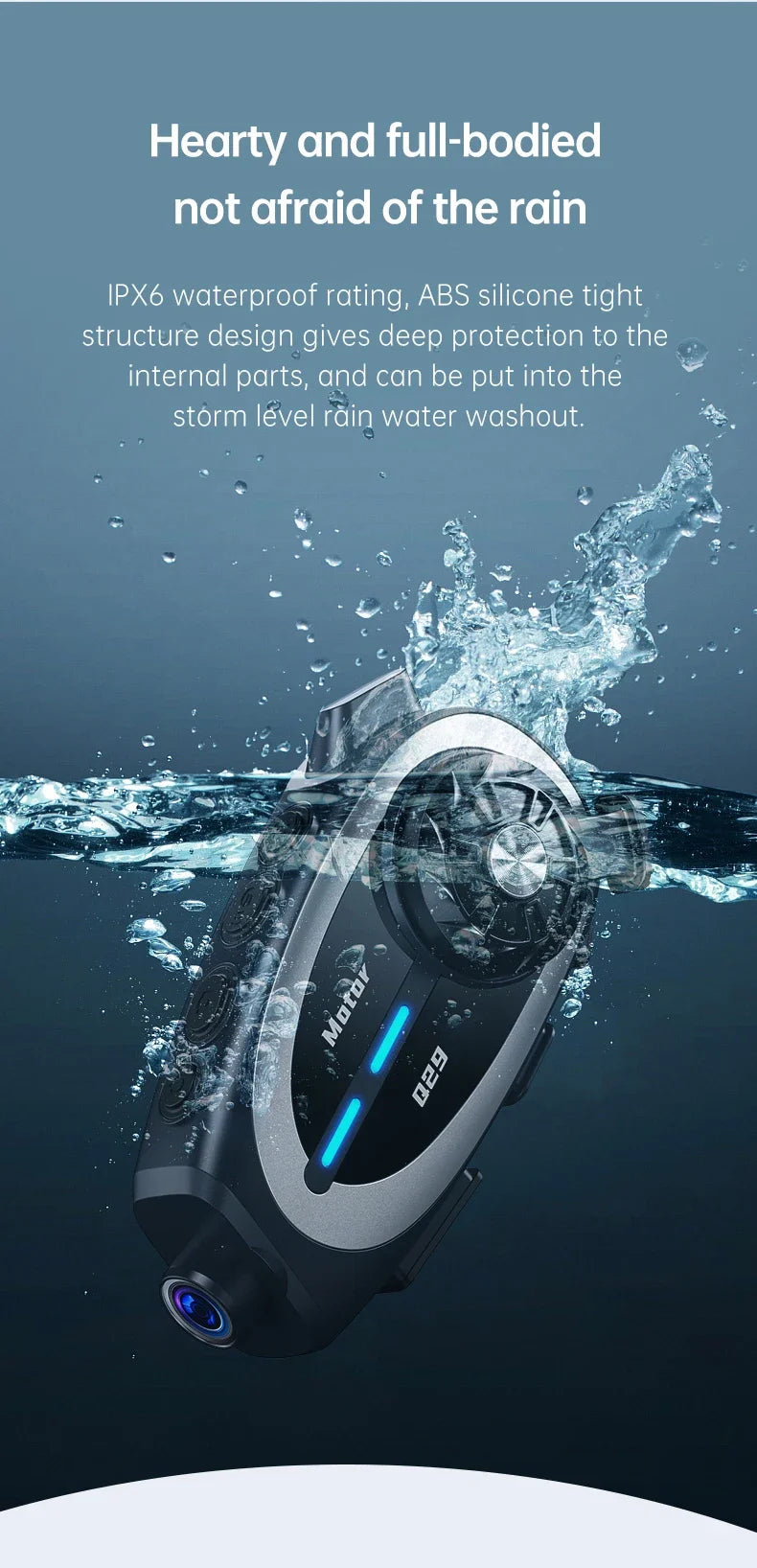 Q29 Motorcycle Helmet Headset Recorder 1080P HD Wireless Communicator Moto Dash Camera Wide-angle Waterproof WiFi Video Recorder