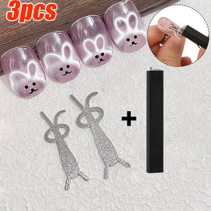 1/2/3/4pcs Y-Shaped Heart Cat Eye Gel Magnet Set Love Heart Magnet Magnetic Nail Stick For Gel Nail Polish DIY Manicure Tool 69S