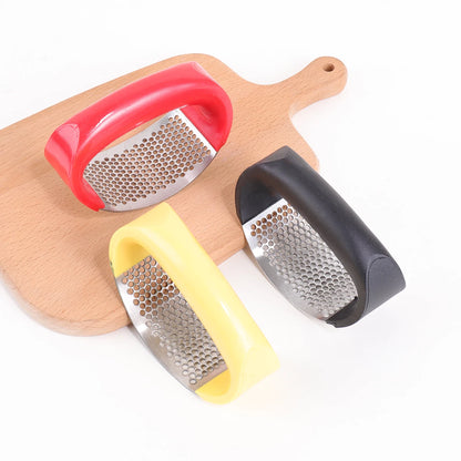 Stainless Steel Garlic Press - Manual Garlic Ginger Crusher Mincer with Ergonomic Handle, Kitchen Gadget Tool for Home Cooking