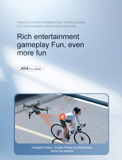 2026 A14 Pro Max Gps Drone Brushless Screen Control Obstacle Avoidance Optical Flow Intelligent Remote Control Aircraft 10000m