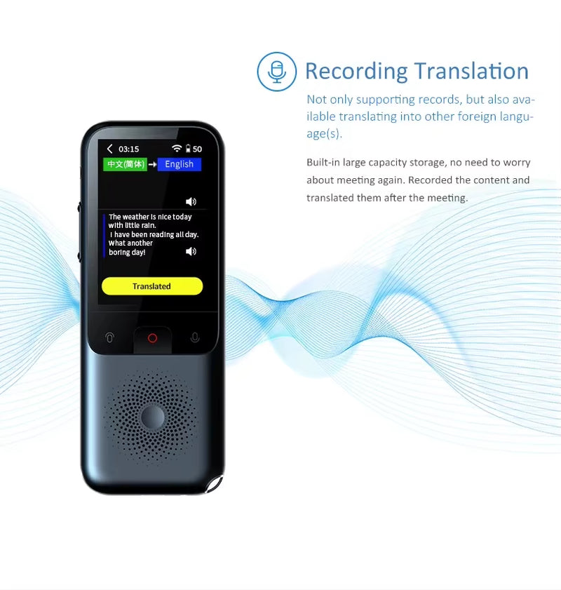 2025 New T11 Audio Translator Portable 138 Language Smart Translator Offline in Real Time Smart Voice AI Voice Photo Translator